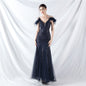 Color Craft Order Ostrich Feather Mesh Sequin Sexy Sling Dress Evening Dress