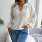 Autumn Winter Casual Collared Twist Lantern Sleeve Knitted Sweater Women Clothing