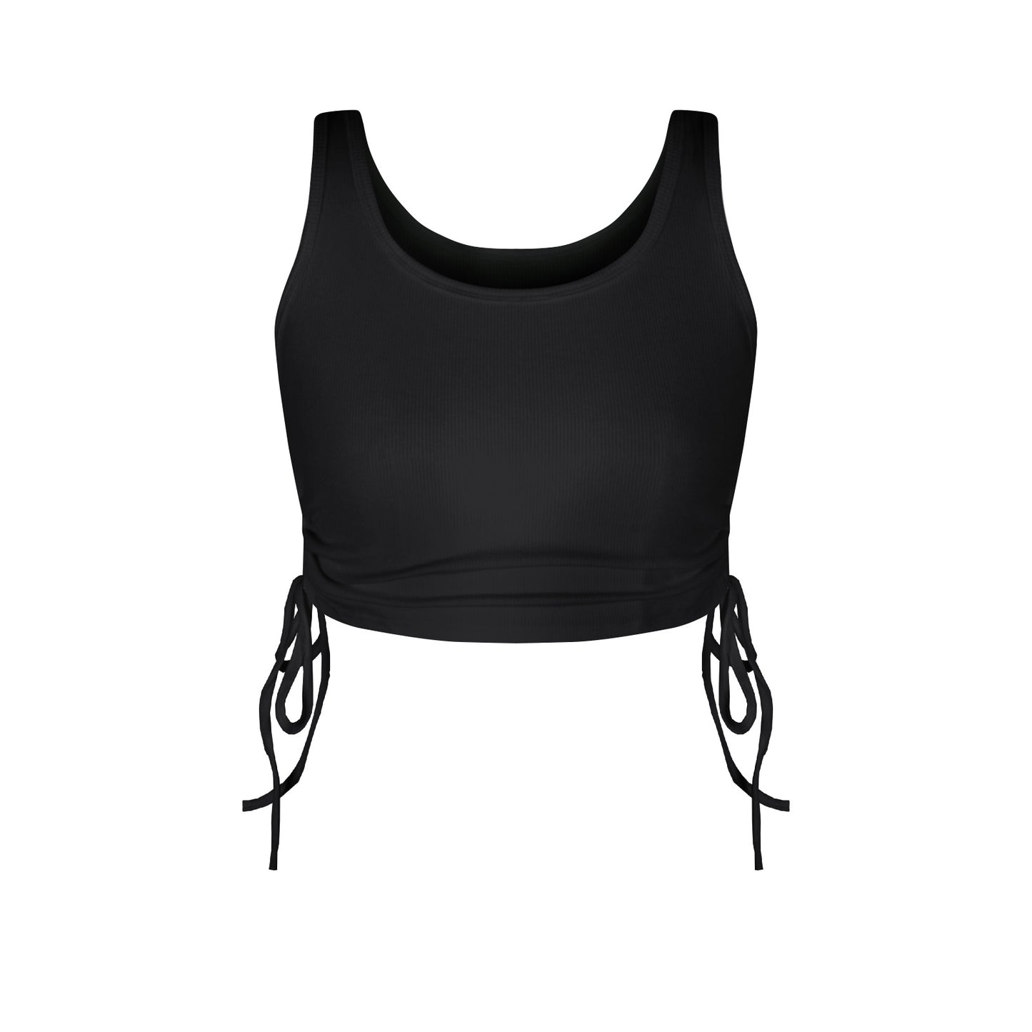 Solid Color Summer Breathable Fashion Drawstring Thread Vest Ultra Short Sleeveless Top Sexy Bare Cropped Vest