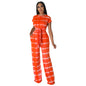 Women Clothing Casual Printing Suit Wide Leg Pants Trousers Two Piece Suit