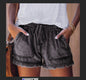 Summer New Elastic Waist Drawstring Casual High Waist Slimming Denim Shorts for Women