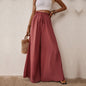 Summer Women Clothing Big Horn Solid Color Wide Leg Pants Women