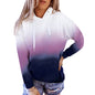 Autumn Winter New  Long-Sleeved Hooded Women Tops  Gradient Printing Casual Loose Hoodie