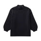 Autumn Winter Loose Mock Neck Office Faux Ide Out Wear Knitted Pullover Solid Color Sweater Women