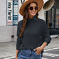 Solid Color  Long Sleeve Pullover Knitting Bottoming  Loose Turtleneck Sweater