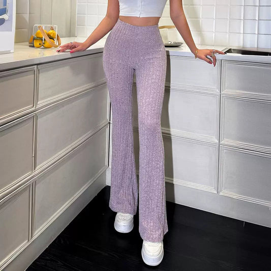 Bootleg Pants All Match High Waist Slim Thin Casual Pants Trousers Women