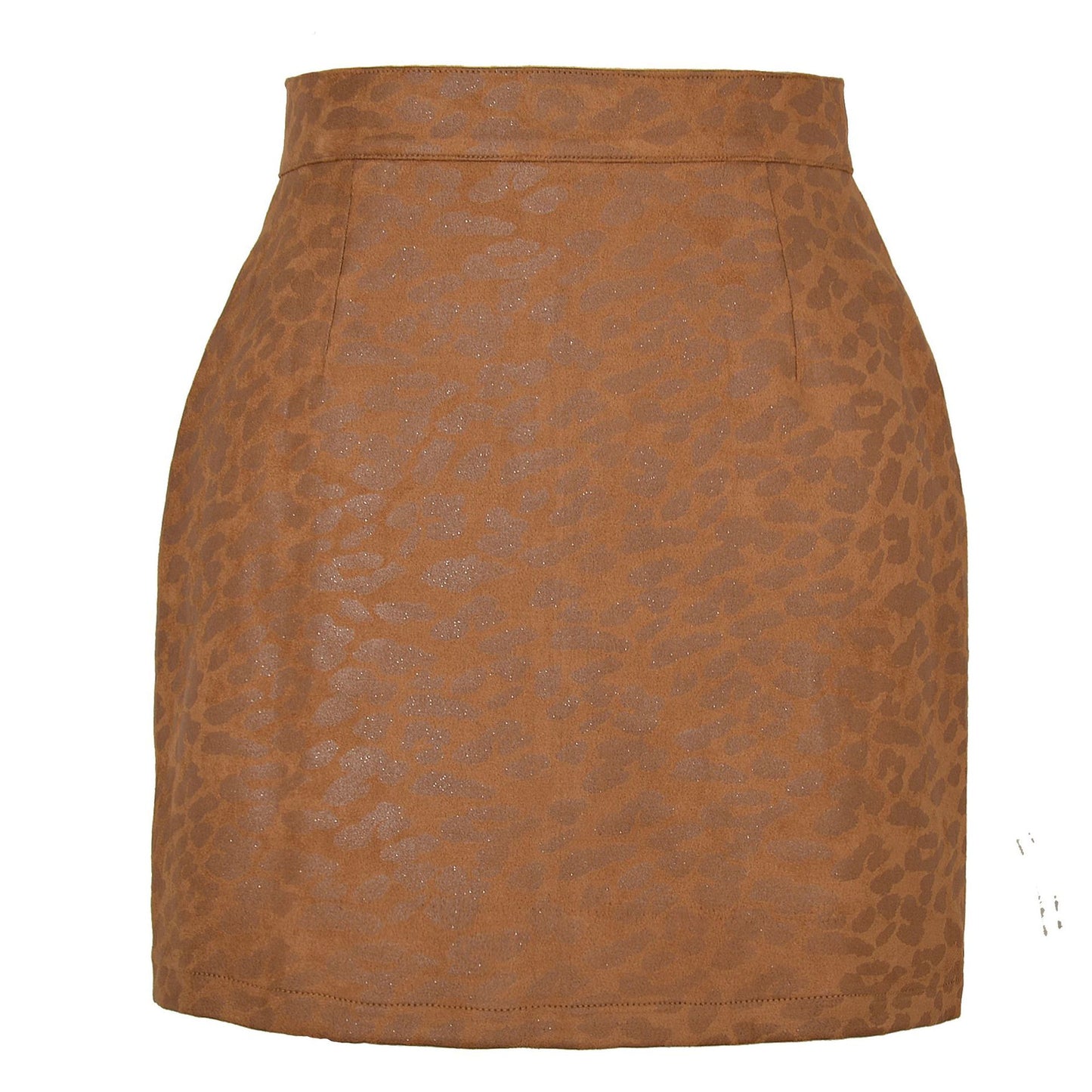 Autumn Winter Bronzing Sequined Leopard Suede Skirt High Waist Sexy Short Skirt Women Clothing