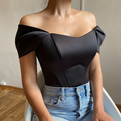 Waist Tube Top Women Clothing Satin off-Shoulder Top for Women Boning Corset Boning Corset Corset