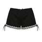 Sweet Cool Sexy Lace Bow Stitching Basic All Matching Casual Black Casual Low Waisted Shorts Summer