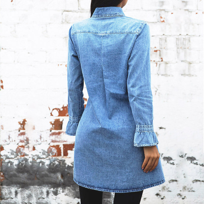 Jacket Women Autumn Winter New Slim Denim Dress Fashion Europe Denim Women Dress Sexy