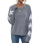 Autumn Winter Women Long Sleeved Knitted Jacquard Round Neck Pullover Casual All Match Sweater