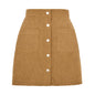 Autumn Winter Corduroy Hip Skirt Single Breasted Slim Fit Solid Skirt Women Clothing