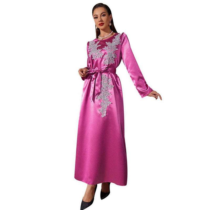 Long Sleeved Dress Office Embroidered Long Dress Autumn Winter