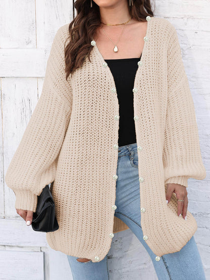 Women Thick Coat Autumn Winter Thick Needle Woven Sweater Cardigan Loose Lazy Casual Sweater