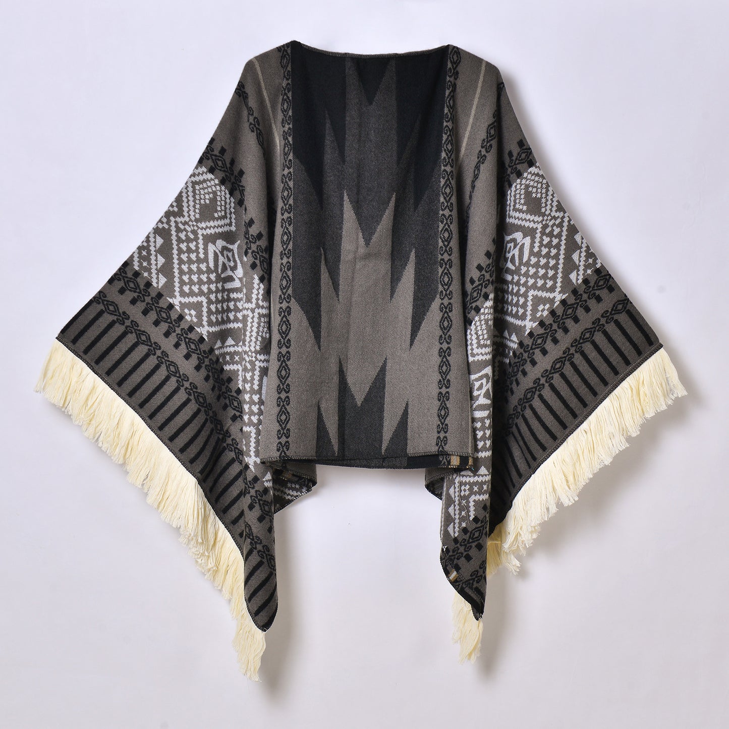 Travel Photography Women's Shawl Ethnic Tassel Pullover Keep Warm Jacquard Outdoor Decoration Large Cloak