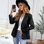 Side Pocket  Women Small Blazer Solid Color Casual Jacket Blazer Outerwear