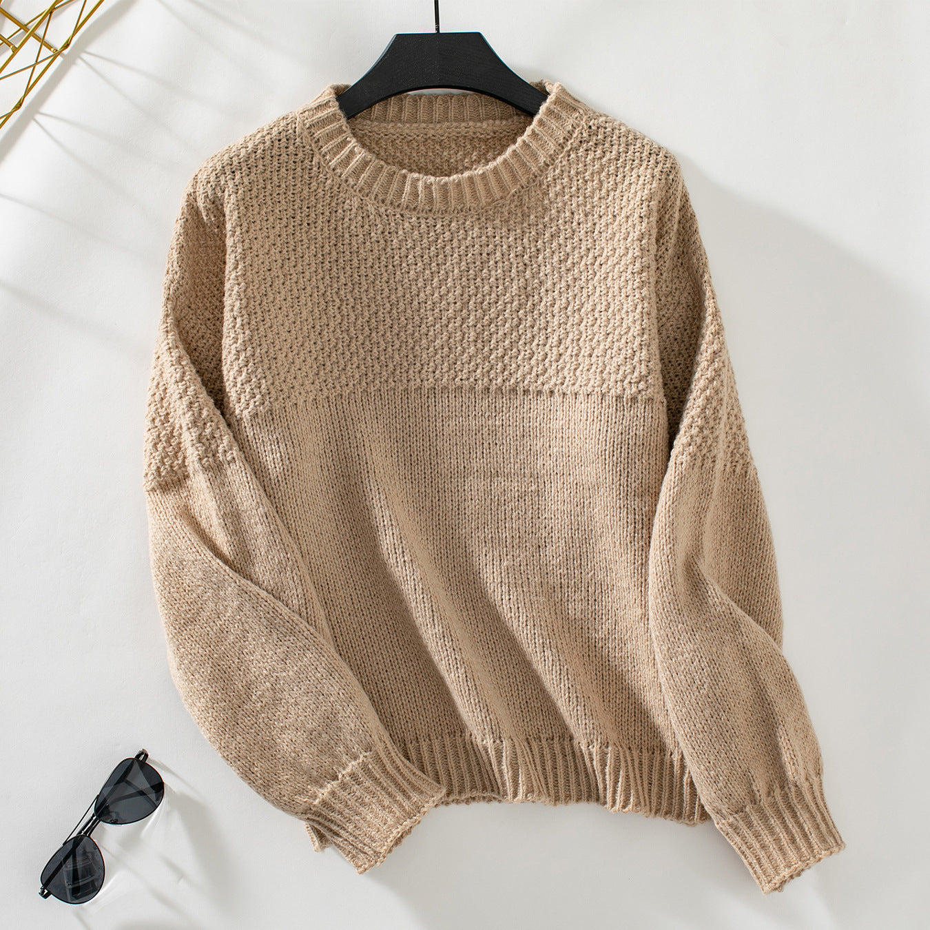 Women Clothing Autumn Winter Casual Round Neck Long Sleeve Pullover Women Knitted Sweater Top