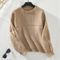 Women Clothing Autumn Winter Casual Round Neck Long Sleeve Pullover Women Knitted Sweater Top