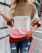 Autumn Winter Women Knitwear Stylish Loose plus Size round Neck Striped Sweater for Women