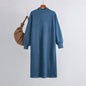 Long below the Knee Base Knitting Dress Women Autumn Winter Loose Casual Match with Coat Woolen