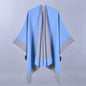 Women Spring Scarf Shawl All Match Solid Color Four Seasons Imitation Cashmere Split Cloak