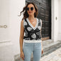 Popular Mushroom Jacquard Rhombus Vest Sweater Women Vest Autumn Winter Knitwear