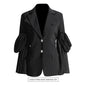 Autumn Niche Design Retro Hong Kong Stitching Ruffle Design Blazer Coat