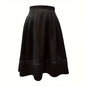 Women Clothing Spring Clothes Women Clothes Silk Pleated Stitching Skirt Spring Summer Advanced Solid Color Skirt