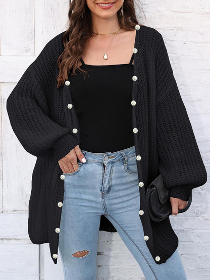 Women Thick Coat Autumn Winter Thick Needle Woven Sweater Cardigan Loose Lazy Casual Sweater