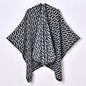 Women Shawl Simple Autumn Winter Jacquard Split Outer Wear Decoration Shawl Cape Yunnan Travel Outer Wear