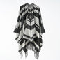 Tassel Lengthen Thicken Imitation Cashmere Autumn Winter Ethnic Travel Split Shawl Cape