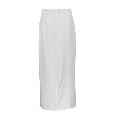 Women Clothing Niche White Low Waist Skirt Women Office Loose A  line Skirt