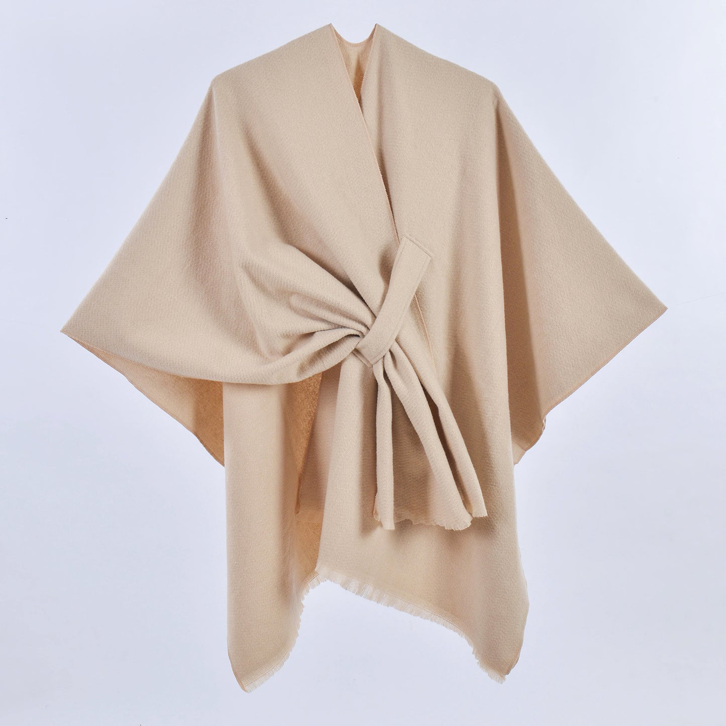 Women Spring Scarf Shawl All Match Solid Color Four Seasons Imitation Cashmere Split Cloak