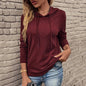 Solid Color Casual Long Sleeves Hooded Sweater T shirt Women Clothing