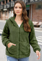 Loose Casual Thickening Hooded Plush Coat