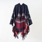 Fashionable All Match Ethnic Shawls Scarf Women Autumn Winter Split Women Travel Cape Scarf