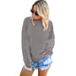 Autumn Sweater Women Gradient Color Loose round Neck Long Sleeve Top Women Clothing