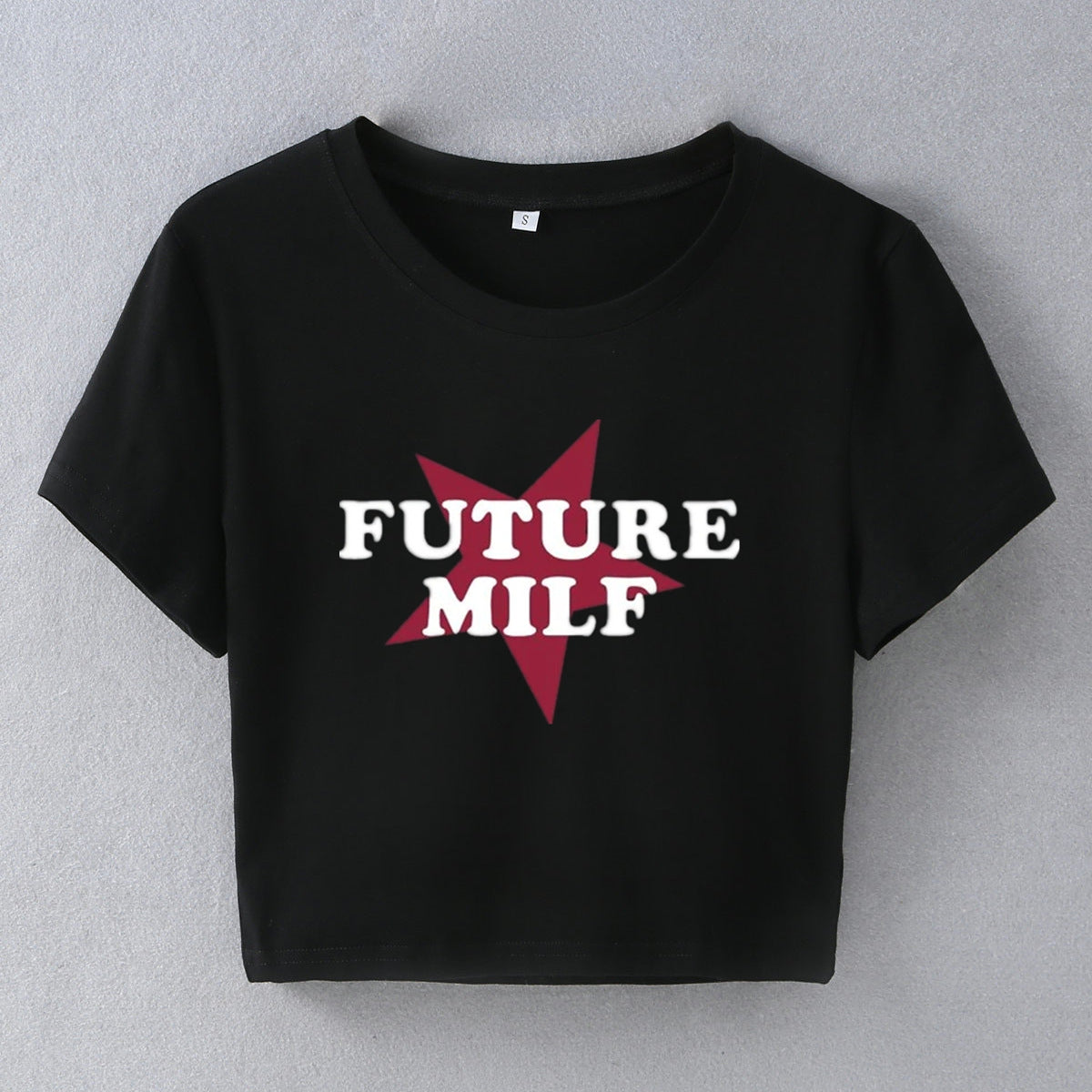 Street Hipster Five Pointed Star Future MILF Short Slim Fit Short Sleeved T Shirt Women