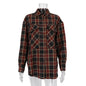 Women Clothing Autumn Retro Plaid Shirt Boyfriend Mid Length Loose Shacket