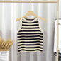 Striped Solid Color Vest Early Spring Inner Wear Soft Glutinous Knitted All Matching Sleeveless Sexy Top