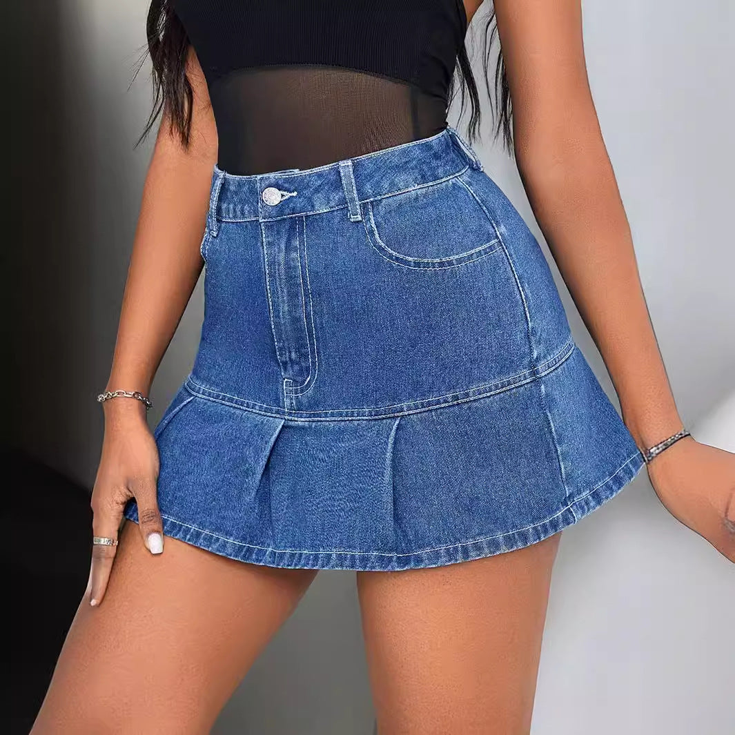 Women Clothing Office Denim Skirt