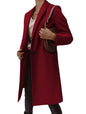 Autumn Winter Solid Color Collared Mid Length Button Woolen Coat Outerwear Women