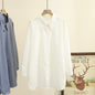 Spring Girls All Matching Solid Color Mid Length Shirt Outer Wear Women
