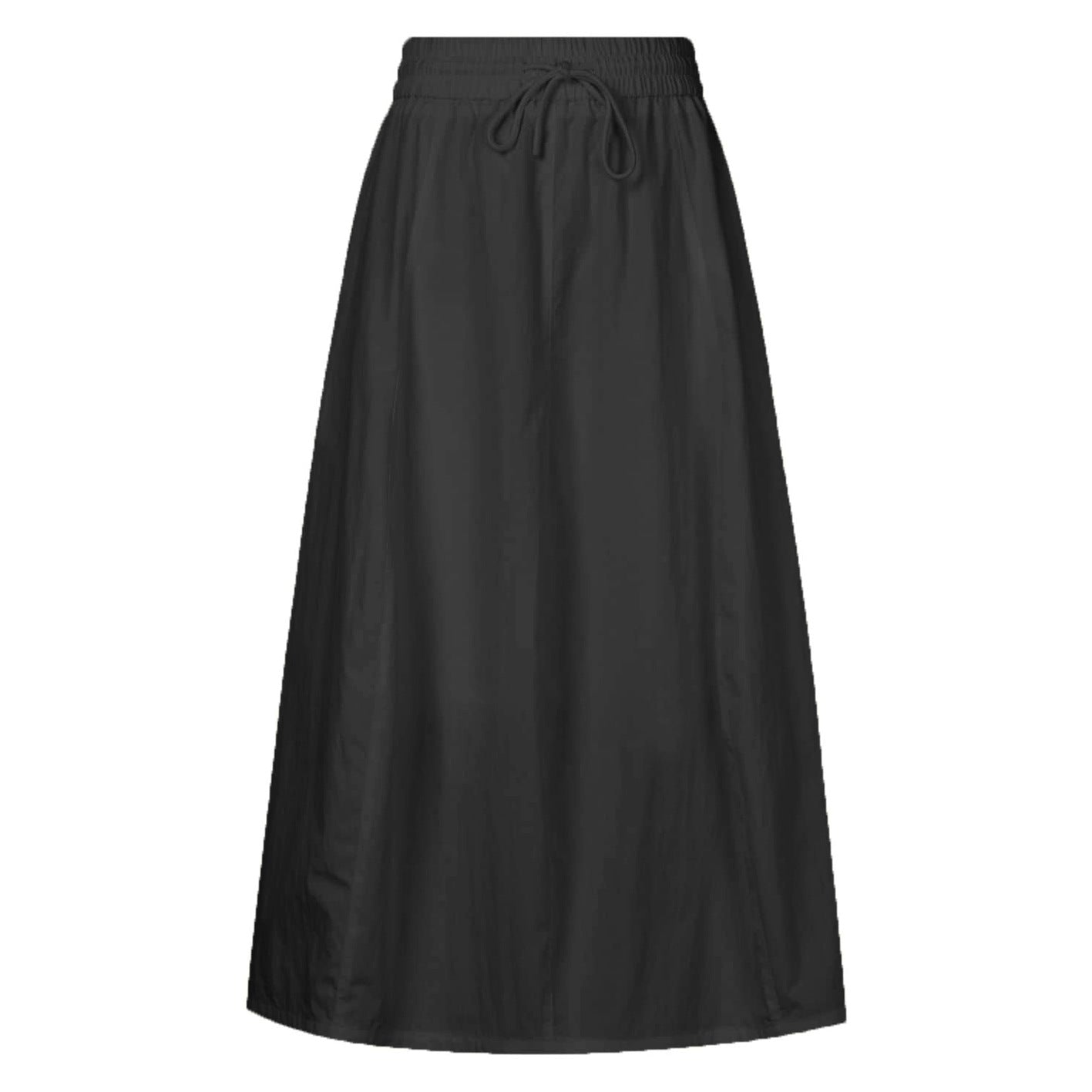 Women Clothing Cotton Skirt Autumn Winter High Waist Slit Solid Color Long Skirt