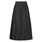 Women Clothing Cotton Skirt Autumn Winter High Waist Slit Solid Color Long Skirt