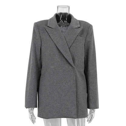 Women Clothing Winter Woolen Overcoat Women Short Long Sleeve High Grade Thickened Woolen Coat