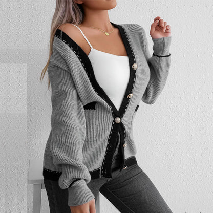 Knitted Sweater Cardigan Women Autumn Winter Idle Casual Knitted Long Sleeve Cardigan Coat