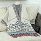 Knitted Tassel Shawl for Women Autumn Winter Casual Loose Jacquard Cape Cloak Coat