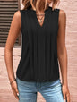 Women Clothing Summer Elegant Pleated V neck Vest Women Top T