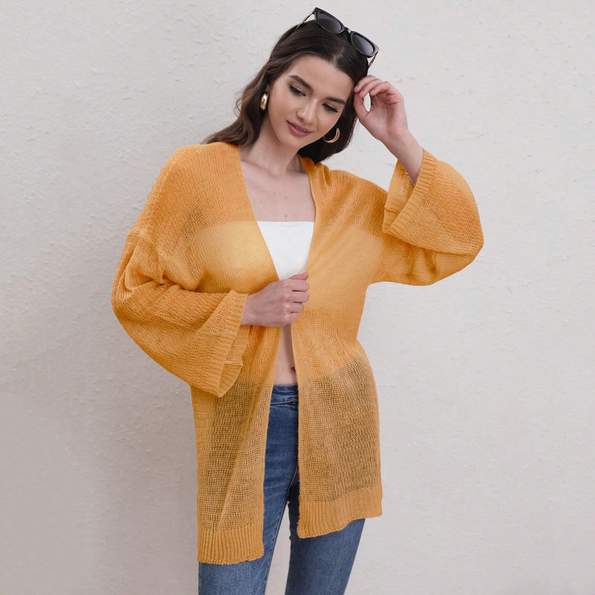 Women Out Cutout out Knitted Cardigan Top Casual Coat Women Sweater Top